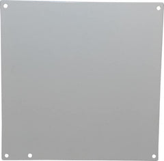 Cooper B-Line - 10-1/4" OAW x 10-1/4" OAH Powder Coat Finish Electrical Enclosure Nonperforated Panel - 12" x 12" Box, 14 Gauge Steel, Use with 121210 RHC/12124-1/12126 RHC/12126-112128-1 - Benchmark Tooling