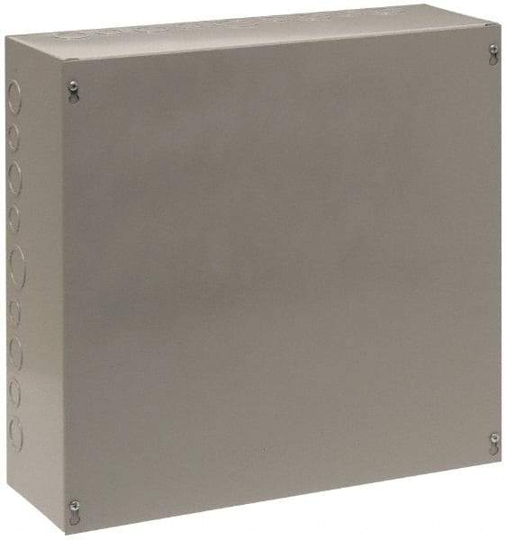 Cooper B-Line - Steel Junction Box Enclosure Screw Flat Cover - NEMA 1, 24" Wide x 24" High x 6" Deep - Benchmark Tooling