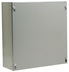 Cooper B-Line - Steel Junction Box Enclosure Screw Flat Cover - NEMA 1, 12" Wide x 12" High x 4" Deep - Benchmark Tooling