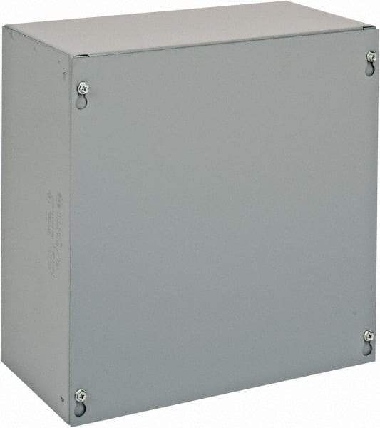 Cooper B-Line - Steel Junction Box Enclosure Screw Flat Cover - NEMA 1, 12" Wide x 12" High x 6" Deep - Benchmark Tooling