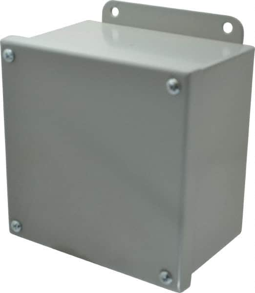 Cooper B-Line - Steel Standard Enclosure Screw Flat Cover - NEMA 12, 13, 6" Wide x 6" High x 4" Deep, Dirt-tight & Dust-tight - Benchmark Tooling