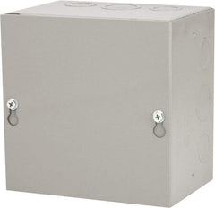 Cooper B-Line - Steel Junction Box Enclosure Screw Flat Cover - NEMA 1, 6" Wide x 6" High x 4" Deep - Benchmark Tooling