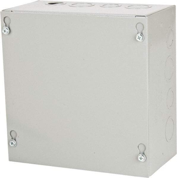 Cooper B-Line - Steel Junction Box Enclosure Screw Flat Cover - NEMA 1, 8" Wide x 8" High x 4" Deep - Benchmark Tooling