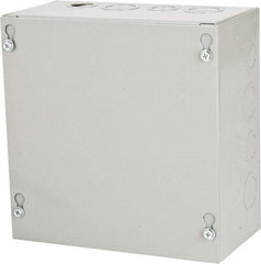 Cooper B-Line - Steel Junction Box Enclosure Screw Flat Cover - NEMA 1, 8" Wide x 8" High x 4" Deep - Benchmark Tooling