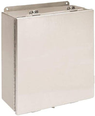 Cooper B-Line - Stainless Steel Standard Enclosure Hinge Flat Cover - NEMA 4, 12, 13, 3RX, 4X, 12" Wide x 12" High x 6" Deep, Corrosion Resistant, Dust-tight, Rainproof & Watertight - Benchmark Tooling