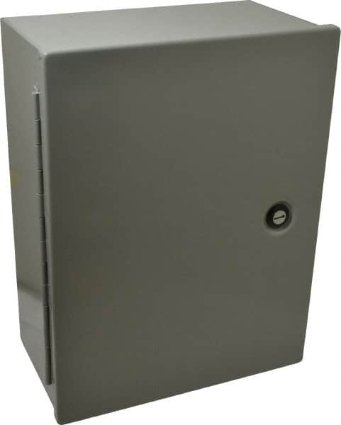 Cooper B-Line - Steel Standard Enclosure Hinge Flat Cover - NEMA 1, 12" Wide x 16" High x 6-5/8" Deep - Benchmark Tooling