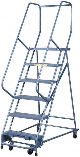 Steel Rolling Ladder: Type IA, 16 Step Perforated Tread