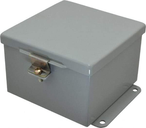 Cooper B-Line - Steel Standard Enclosure Hinge Flat Cover - NEMA 12, 13, 6" Wide x 6" High x 4" Deep, Dirt-tight & Dust-tight - Benchmark Tooling