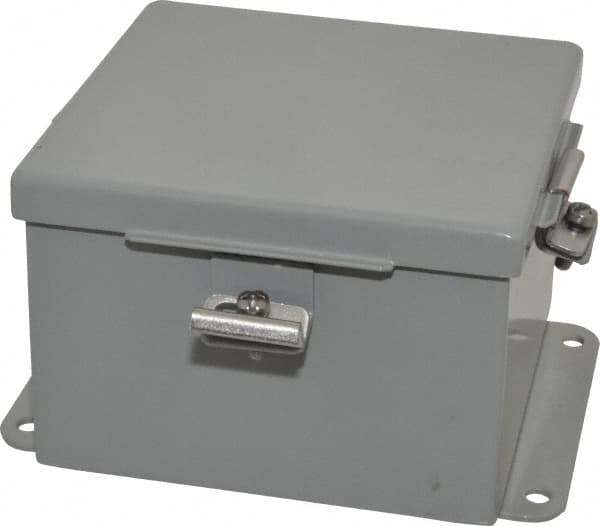 Cooper B-Line - Steel Standard Enclosure Hinge Flat Cover - NEMA 4, 12, 13, 6" Wide x 6" High x 4" Deep, Rainproof & Watertight - Benchmark Tooling