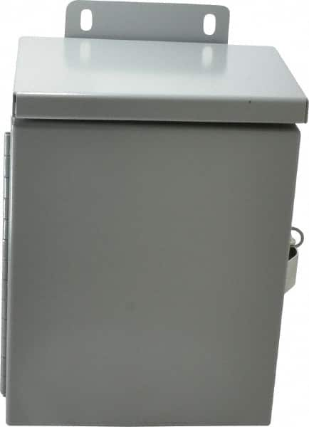 Cooper B-Line - Steel Junction Box Enclosure Hinge Flat Cover - NEMA 3R, 6" Wide x 8" High x 4" Deep, Rainproof - Benchmark Tooling