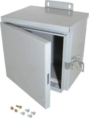 Cooper B-Line - Steel Junction Box Enclosure Hinge Flat Cover - NEMA 3R, 8" Wide x 8" High x 6" Deep, Rainproof - Benchmark Tooling