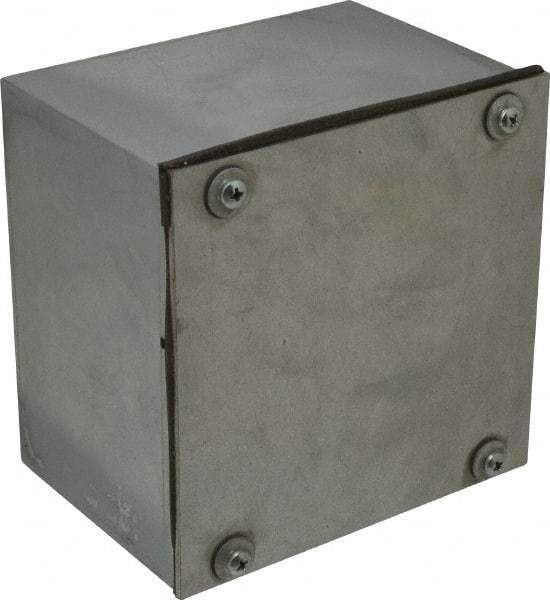 Cooper B-Line - Steel Junction Box Enclosure Screw Flat Cover - NEMA 3, 12, 6" Wide x 6" High x 4" Deep, Dust-tight & Rainproof - Benchmark Tooling