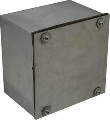 Cooper B-Line - Steel Junction Box Enclosure Screw Flat Cover - NEMA 3, 12, 6" Wide x 6" High x 4" Deep, Dust-tight & Rainproof - Benchmark Tooling