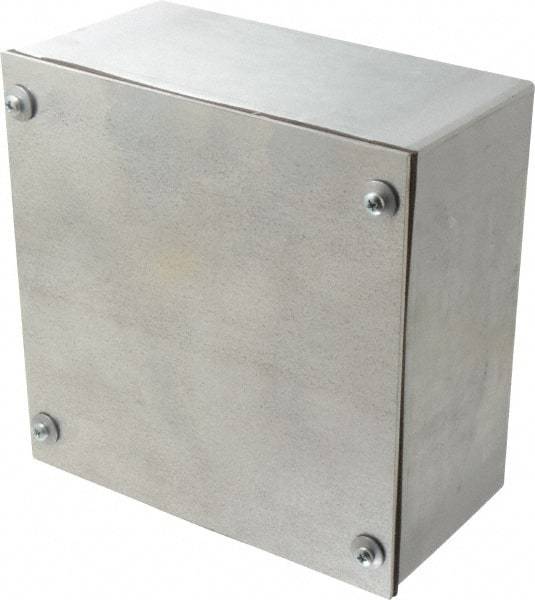 Cooper B-Line - Steel Junction Box Enclosure Screw Flat Cover - NEMA 3, 12, 8" Wide x 8" High x 4" Deep, Dust-tight & Rainproof - Benchmark Tooling