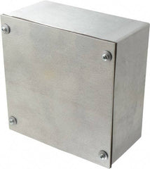 Cooper B-Line - Steel Junction Box Enclosure Screw Flat Cover - NEMA 3, 12, 8" Wide x 8" High x 4" Deep, Dust-tight & Rainproof - Benchmark Tooling