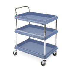 Metro - Carts; Type: Utility ; Load Capacity (Lb.): 400.000 ; Number of Shelves: 3 ; Width (Inch): 21-1/2 ; Length (Inch): 34-3/8 ; Height (Inch): 33/14 - Exact Industrial Supply