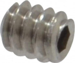 Value Collection - #4-40 UNC, 1/8" OAL, Flat Point Set Screw - Grade Austenitic A2 Stainless Steel, 0.05" Key - Benchmark Tooling