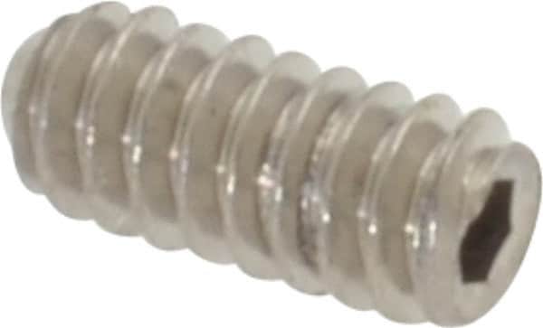 Value Collection - #4-40 UNC, 1/4" OAL, Flat Point Set Screw - Grade Austenitic A2 Stainless Steel, 0.05" Key - Benchmark Tooling