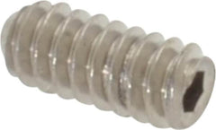 Value Collection - #4-40 UNC, 1/4" OAL, Flat Point Set Screw - Grade Austenitic A2 Stainless Steel, 0.05" Key - Benchmark Tooling