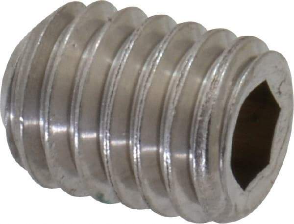 Value Collection - #10-32 UNF, 1/4" OAL, Flat Point Set Screw - Grade Austenitic A2 Stainless Steel, 3/32" Key - Benchmark Tooling