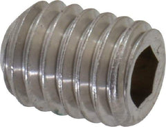 Value Collection - #10-32 UNF, 1/4" OAL, Flat Point Set Screw - Grade Austenitic A2 Stainless Steel, 3/32" Key - Benchmark Tooling