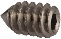Value Collection - #4-40 UNC, 3/16" OAL, Cone Point Set Screw - Grade Austenitic A2 Stainless Steel, 0.05" Key - Benchmark Tooling