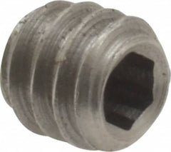 Value Collection - 1/4-20 UNC, 1/4" OAL, Oval Point Set Screw - Grade Austenitic A2 Stainless Steel, 1/8" Key - Benchmark Tooling