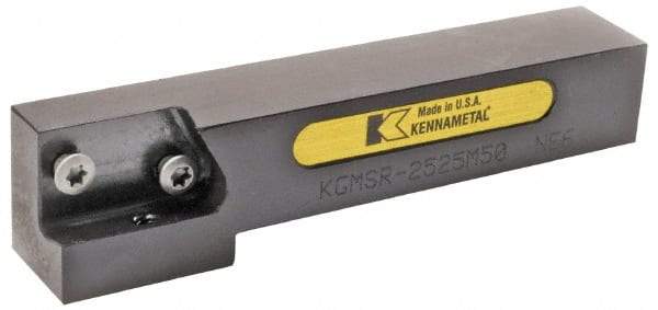 Kennametal - KGMS, Left Hand, Indexable Grooving Tool Holder - 32mm Shank Height, 32mm Shank Width, 158.75mm OAL - Benchmark Tooling