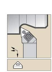 Kennametal - WTJN, Left Hand Cut, 3° Lead Angle, 1" Shank Height x 1" Shank Width, Negative Rake Indexable Turning Toolholder - 6" OAL, TN..43. Insert Compatibility, Series Wedgelock - Benchmark Tooling