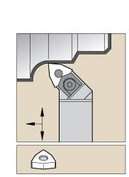 Kennametal - WWLN, Right Hand Cut, 5° Lead Angle, 1" Shank Height x 1" Shank Width, Negative Rake Indexable Turning Toolholder - 6" OAL, TN..43. Insert Compatibility, Series Wedgelock - Benchmark Tooling