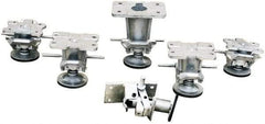 Vestil - 7-3/8" Mounting Height, Floor Lock for 6" Diam Caster Wheels - 3" Retracted Clearance, 3-7/8" x 6-1/4" Top Plate Size, 2-7/16" x 4-15/16" Bolt Hole Spacing - Benchmark Tooling