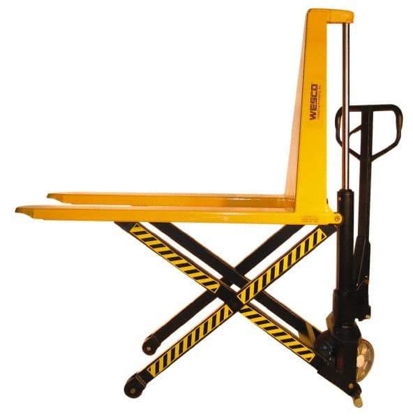 Wesco Industrial Products - 3,000 Lb Capacity Skid Lifter Scissor Lift - 3-1/2" Lift Height, 43" Platform Length x 20" Platform Width - Benchmark Tooling