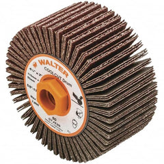 WALTER Surface Technologies - 4-1/4" Diam 60 Grit Aluminum Oxide Unmounted Flap Wheel - 5/8-11 Threaded Hole, 2" Wide, Coated, Grade Coarse, 3,800 Max RPM - Benchmark Tooling