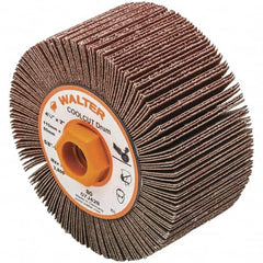 WALTER Surface Technologies - 4-1/4" Diam 80 Grit Aluminum Oxide Unmounted Flap Wheel - 5/8-11 Threaded Hole, 2" Wide, Coated, Grade Medium, 3,800 Max RPM - Benchmark Tooling