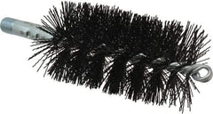 Schaefer Brush - 5" Brush Length, 2-1/2" Diam, Nylon Single Stem, Single Spiral Tube Brush - 7-1/4" Long, Nylon, 1/4" NPSM Male Connection - Benchmark Tooling