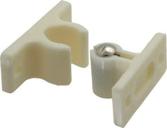 Sugatsune - 2-17/64" Long x 1" Wide x 1-1/4" High, Plastic & Steel Adjustable Knuckle Catch - White Finish, 18-44 N/Lb Pull Force, 29-59 N/Lb Push Force, 2-41/64" Long Strike, 1-1/4" Wide Strike - Benchmark Tooling