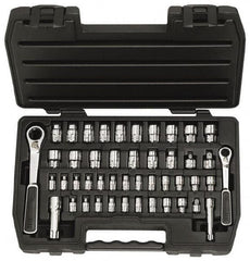 GearWrench - 46 Piece 1/4 & 3/8" Drive Standard Socket Set - 5/32 to 3/4", 3.5 to 19mm, Inch/Metric Measurement Standard - Benchmark Tooling