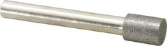 Made in USA - 3/8" Head Diam x 1/2" Head Thickness Diamond (Abrasive) Grinding Pin - 1/4" Shank Diam x 1-3/4" Shank Length - Benchmark Tooling