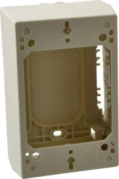 Wiremold - 4-3/4 Inch Long x 3 Inch Wide x 1-3/4 Inch High, Rectangular Raceway Box - Ivory, For Use with Wiremold 2300 Series Raceways - Benchmark Tooling