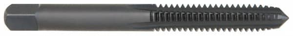 OSG - 7/16-14 UNC 4 Flute Nitride/Oxide Finish High Speed Steel Straight Flute Standard Hand Tap - Plug, Right Hand Thread, 3-5/32" OAL, 1-7/16" Thread Length, H5 Limit, Oversize - Exact Industrial Supply