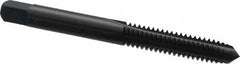 OSG - 1/4-20 UNC 2B 4 Flute Nitride/Oxide Finish High Speed Steel Straight Flute Standard Hand Tap - Plug, Right Hand Thread, 2-1/2" OAL, 1" Thread Length, H5 Limit, Oversize - Exact Industrial Supply