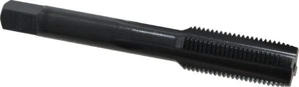 OSG - 1/2-20 UNF 3B 4 Flute Nitride/Oxide Finish High Speed Steel Straight Flute Standard Hand Tap - Plug, Right Hand Thread, 3-3/8" OAL, 1-21/32" Thread Length, H3 Limit, Oversize - Exact Industrial Supply