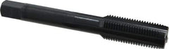 OSG - 1/2-20 UNF 3B 4 Flute Nitride/Oxide Finish High Speed Steel Straight Flute Standard Hand Tap - Plug, Right Hand Thread, 3-3/8" OAL, 1-21/32" Thread Length, H3 Limit, Oversize - Exact Industrial Supply