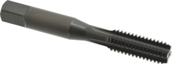OSG - 3/8-16 UNC 2B 4 Flute Nitride/Oxide Finish High Speed Steel Straight Flute Standard Hand Tap - Bottoming, Right Hand Thread, 2-15/16" OAL, 1-1/4" Thread Length, H5 Limit, Oversize - Exact Industrial Supply