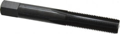 OSG - 3/8-24 UNF 3B 4 Flute Nitride/Oxide Finish High Speed Steel Straight Flute Standard Hand Tap - Bottoming, Right Hand Thread, 2-15/16" OAL, 1-1/4" Thread Length, H3 Limit, Oversize - Exact Industrial Supply