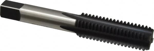 OSG - 9/16-12 UNC 4 Flute Nitride/Oxide Finish High Speed Steel Straight Flute Standard Hand Tap - Bottoming, Right Hand Thread, 3-19/32" OAL, 1-21/32" Thread Length, H3 Limit, Oversize - Exact Industrial Supply