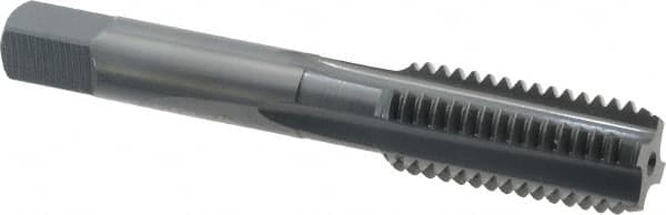 OSG - 5/8-11 UNC 2B 4 Flute Nitride/Oxide Finish High Speed Steel Straight Flute Standard Hand Tap - Bottoming, Right Hand Thread, 3-13/16" OAL, 1-13/16" Thread Length, H5 Limit, Oversize - Exact Industrial Supply