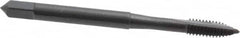 OSG - #8-32 UNC, 2 Flute, Oxide Finish, High Speed Steel Spiral Point Tap - Plug Chamfer, Right Hand Thread, 2-1/8" OAL, 3/4" Thread Length, 0.168" Shank Diam, 3B Class of Fit, Series 105 - Exact Industrial Supply