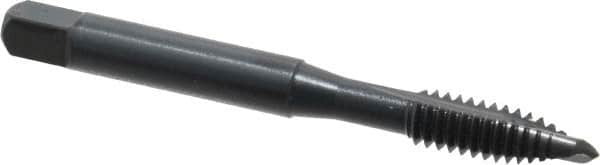 OSG - 1/4-20 UNC, 2 Flute, Oxide Finish, High Speed Steel Spiral Point Tap - Plug Chamfer, Right Hand Thread, 2-1/2" OAL, 1" Thread Length, 0.255" Shank Diam, 2B Class of Fit, Series 105 - Exact Industrial Supply