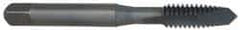 OSG - 1/4-20 UNC, 2 Flute, Oxide Finish, High Speed Steel Spiral Point Tap - Plug Chamfer, Right Hand Thread, 2-1/2" OAL, 1" Thread Length, 0.255" Shank Diam, 3B Class of Fit, Series 105 - Exact Industrial Supply